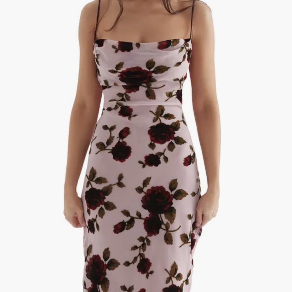 House of CB Serena Floral Velvet Burnout Maxi Dress